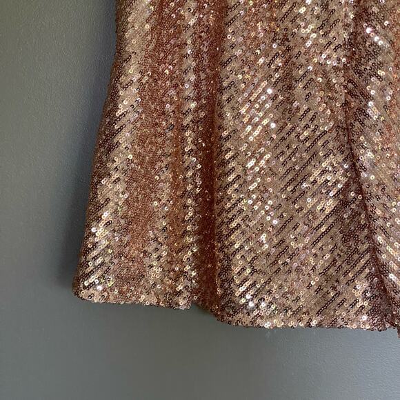 NWT MAJE Sequin Shorts In Metal Pink Size XS Rose Gold Flouncy Dress Shorts Chic - Picture 10 of 16